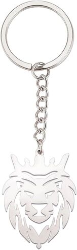 Dreamtimes Lion With King Crown Keychain for Men Stainless Steel Lion Punk Rock Keychain Bag Car Key Pendant Keychain in Saudi Arabia