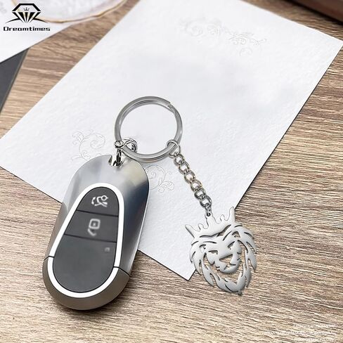 Dreamtimes Lion With King Crown Keychain for Men Stainless Steel Lion Punk Rock Keychain Bag Car Key Pendant Keychain in Saudi Arabia