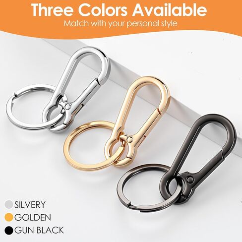 3 Pack Metal Keychain, KeyRing Clip Key Holder Organizer Small Carabiner Keychain Clip for Home Car Keys Silver Gold Black in Saudi Arabia
