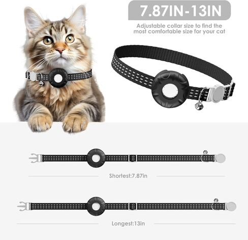 Cat GPS Tracker, Waterproof Pet Tracker for Cats, Cat GPS Tracker Collar with Safety Elastic Buckle, Works with Any Collar,Compatible with Apple Find My App (Only iOS), No Monthly Fee, White in Kuwait