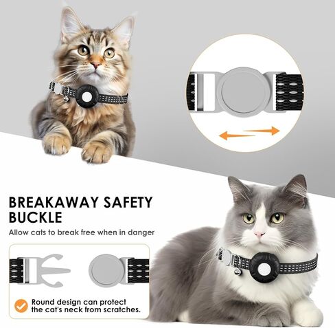 Cat GPS Tracker, Waterproof Pet Tracker for Cats, Cat GPS Tracker Collar with Safety Elastic Buckle, Works with Any Collar,Compatible with Apple Find My App (Only iOS), No Monthly Fee, White in Kuwait