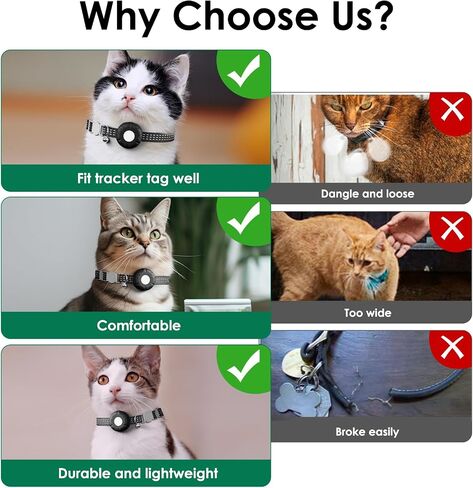 Cat GPS Tracker, Waterproof Pet Tracker for Cats, Cat GPS Tracker Collar with Safety Elastic Buckle, Works with Any Collar,Compatible with Apple Find My App (Only iOS), No Monthly Fee, White in Kuwait