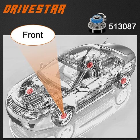 DRIVESTAR 513087 Front Wheel Hub & Bearing Assembly for Buick Lesabre/Century/Riviera, Cadillac Seville/Deville/Eldorado,for Chevrolet Lumina Apv, Pontiac Bonneville,Olds Toronado(5 Lug w/ABS)(Pair) in Saudi Arabia