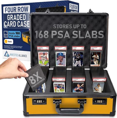 Premium Black 4 ROW ROW PSA SLAB CASE للبطاقات المتدرجة | صندوق تخزين البطاقات متدرج PSA ، علبة بطاقة متدرجة ، حامل بطاقة PSA ، حالة PSA ، حالة بطاقة PSA ، حالات لوحات البطاقات ، صندوق البطاقات المتدرج ، تخزين بطاقة PSA الرياضية. in Kuwait