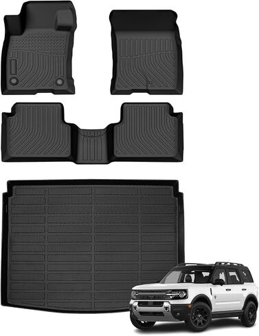 Floor Mats & Cargo Liner for Hyundai Kona 2024 2025 (Not for Electric Models) All Weather Automotive TPE Liners Set Anti-Slip Waterproof Floor Liners Accessories Black in Saudi Arabia