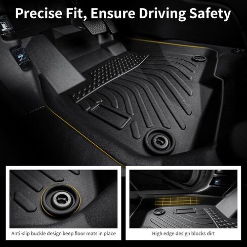 Floor Mats & Cargo Liner for Hyundai Kona 2024 2025 (Not for Electric Models) All Weather Automotive TPE Liners Set Anti-Slip Waterproof Floor Liners Accessories Black in Saudi Arabia