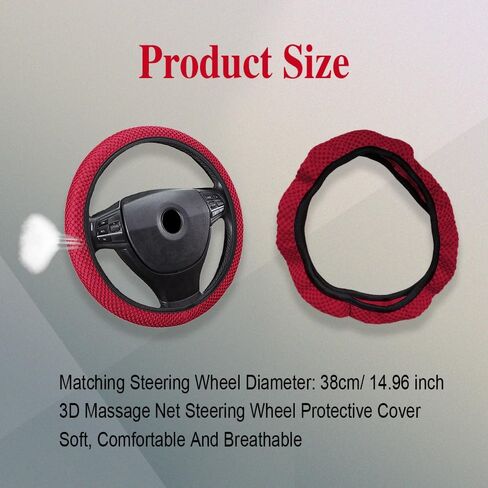 HAOBO Elastic Stretch Steering Wheel Cover, 15 Inch Automotive Steering Wheel Cover, Comfy Breathable Stretch Steering Wheel Protector, Ice-Silk Cloth Polyester Steering Wheel Cover for Men Women in Saudi Arabia