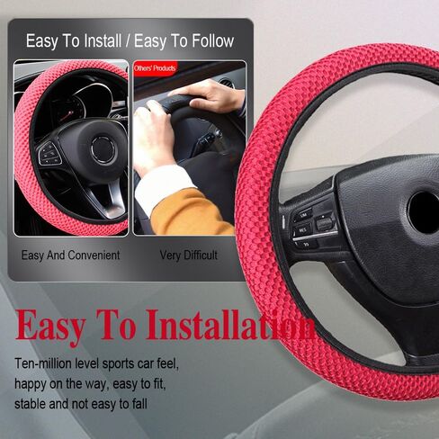 HAOBO Elastic Stretch Steering Wheel Cover, 15 Inch Automotive Steering Wheel Cover, Comfy Breathable Stretch Steering Wheel Protector, Ice-Silk Cloth Polyester Steering Wheel Cover for Men Women in Saudi Arabia