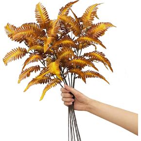 8PCS Fall Leaves Stems, 31" Long Fake Boston Ferns Stems Autumn Artificial Ferns Plants for Tall Vase Fall Table Centerpiece Thanksgiving Decor in Kuwait