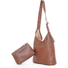 Slouchy Hobo Bags for Women - Soft Vegan Leather Large Tote Handbag with Coin Purse, Trendy Crossbody Shoulder Bag for Work in Kuwait