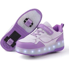 أحذية YUNICUS للأطفال المضيئة بإضاءة LED أحذية عجلة شحن USB أحذية تزلج دوارة أحذية رياضية للبنات والأولاد والأطفال أفضل هدية لعيد الميلاد والهالوين والكريسماس in Kuwait