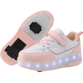 YUNICUS Kids LED Light up Shoes Wheel Shoes USB Charging Roller Skate Shoes Sneakers Girls Boys Kids Best Gift for Birthday Halloween Christmas in Kuwait