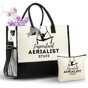 InnoBeta Aerial Gifts for Women, Aerialist Yoga Tote Bag with Top Zipper Closure and Shoulder Strap in Saudi Arabia