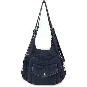 حقيبة يد كلاسيكية من قماش الدنيم للنساء حقيبة كتف من الجينز الحنين محفظة بمقبض علوي غير رسمي in Kuwait