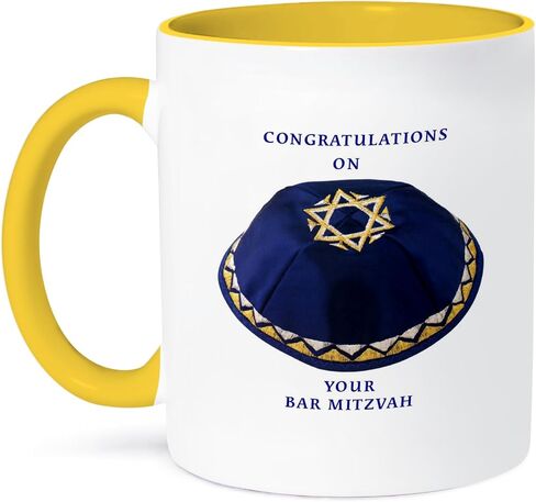 3dRose mug_62233_4 "Bar Mitzvah Boy" Two Tone Black Mug, 11 oz, Multicolor in Saudi Arabia