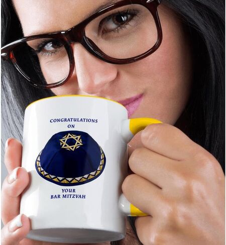 3dRose mug_62233_4 "Bar Mitzvah Boy" Two Tone Black Mug, 11 oz, Multicolor in Saudi Arabia