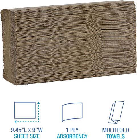 Boardwalk B6200 9 بوصة × 9.45 بوصة مناشف ورقية متعددة الطي من طبقة واحدة - أبيض (16/كرتون) in Kuwait