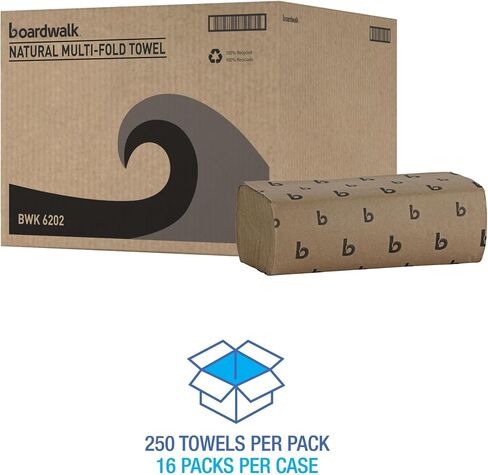Boardwalk B6200 9 بوصة × 9.45 بوصة مناشف ورقية متعددة الطي من طبقة واحدة - أبيض (16/كرتون) in Kuwait