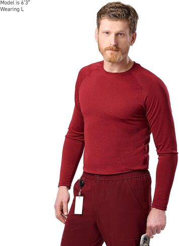 Peelz Danny Long Sleeve Underscrub Top for Men - Soft, Stretchy, Seamless Fabric Scrubs for Layering & Comfort, Slim Fit in Kuwait