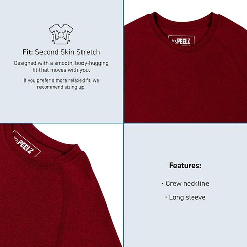 Peelz Danny Long Sleeve Underscrub Top for Men - Soft, Stretchy, Seamless Fabric Scrubs for Layering & Comfort, Slim Fit in Kuwait