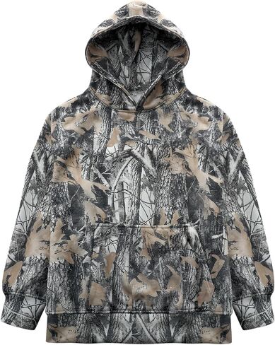 YKR Womens Camo Hoodie Maple Leaf Print Fleece Hooded Pullover Sweatshirt with Pocket in Saudi Arabia