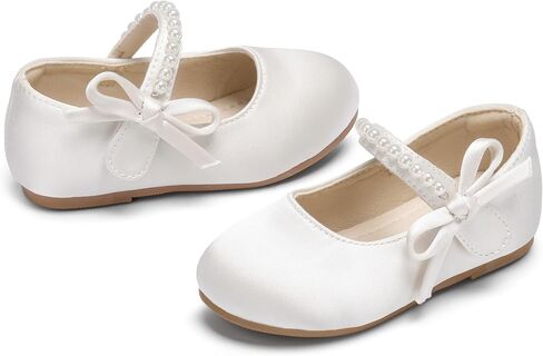 Toddler Flower Girl Dress Shoes - Little Girl Mary Janes Flats Wedding Party in Saudi Arabia