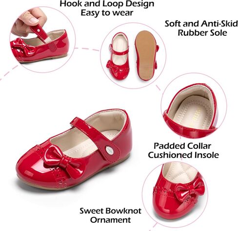 Toddler Flower Girl Dress Shoes - Little Girl Mary Janes Flats Wedding Party in Saudi Arabia