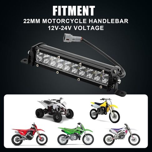 Light Bar for Ebike - PSLER 12V-24V Dirt Bike Headlight, Bike Light Bar Universal 7/8" 22mm Handlebars for CRF110 CRF250F KLX110 TTR110 TTR110E RM85 YZF450 in Saudi Arabia