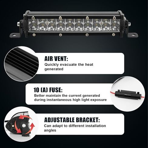 Light Bar for Ebike - PSLER 12V-24V Dirt Bike Headlight, Bike Light Bar Universal 7/8" 22mm Handlebars for CRF110 CRF250F KLX110 TTR110 TTR110E RM85 YZF450 in Saudi Arabia