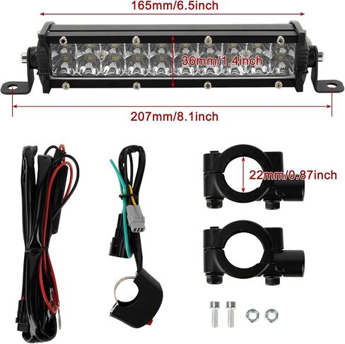 Light Bar for Ebike - PSLER 12V-24V Dirt Bike Headlight, Bike Light Bar Universal 7/8" 22mm Handlebars for CRF110 CRF250F KLX110 TTR110 TTR110E RM85 YZF450 in Saudi Arabia