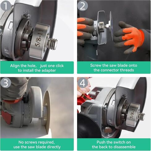 Dreyoo Grinder Lock to 5/8''-11 Thread, Compatible with XLOCK Angle Grinder Cutting Blade, with 5/8''-11 Flange Lock Nut, Stainless Steel Diamond Core Drill Bit Adapter in Saudi Arabia