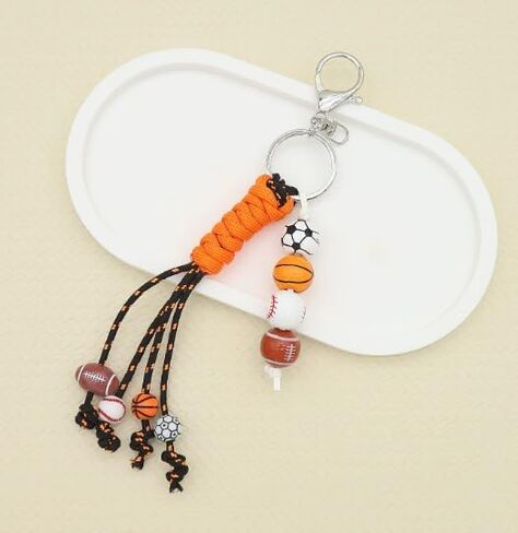 XAM Sports Ball Keychain - Handmade Woven Basketball, Baseball & Football Charm for Bags & Keys in Saudi Arabia