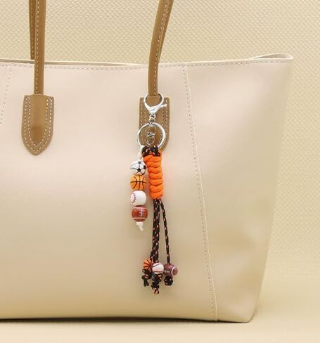 XAM Sports Ball Keychain - Handmade Woven Basketball, Baseball & Football Charm for Bags & Keys in Saudi Arabia