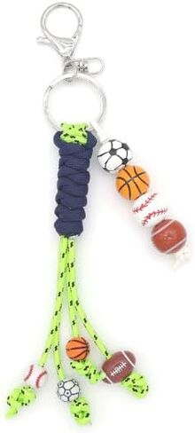 XAM Sports Ball Keychain - Handmade Woven Basketball, Baseball & Football Charm for Bags & Keys in Saudi Arabia
