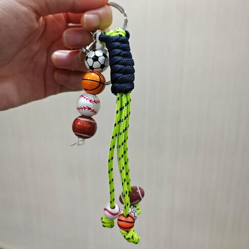 XAM Sports Ball Keychain - Handmade Woven Basketball, Baseball & Football Charm for Bags & Keys in Saudi Arabia