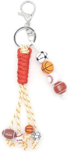 XAM Sports Ball Keychain - Handmade Woven Basketball, Baseball & Football Charm for Bags & Keys in Saudi Arabia