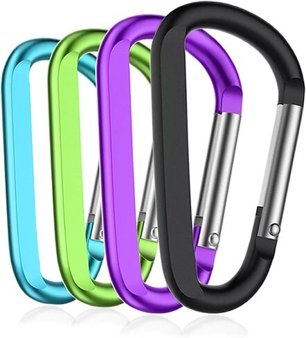 Carabiner Caribeaner Clip, 3" Large Aluminum D-Ring Shape Carabeaner, 4PCS Carabiner Keychain for Camping, Hiking in Saudi Arabia