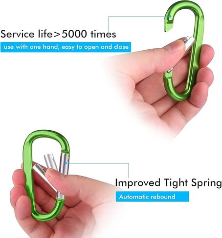 Carabiner Caribeaner Clip, 3" Large Aluminum D-Ring Shape Carabeaner, 4PCS Carabiner Keychain for Camping, Hiking in Saudi Arabia