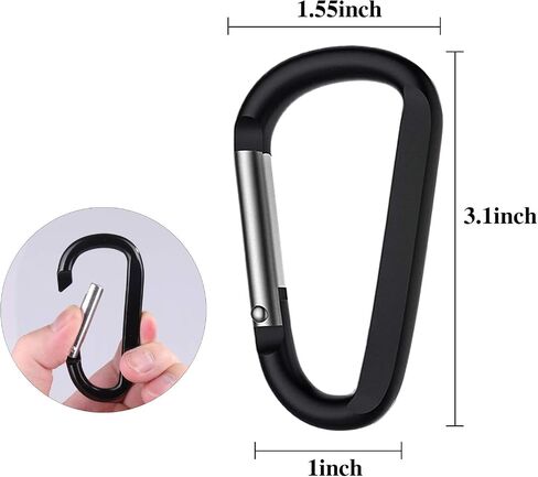Carabiner Caribeaner Clip, 3" Large Aluminum D-Ring Shape Carabeaner, 4PCS Carabiner Keychain for Camping, Hiking in Saudi Arabia