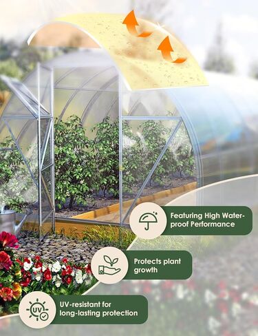 20 مل من القماش المشمع PVC الشفاف مقاس 8 × 10 قدم، قماش الفينيل الشفاف المقاوم للماء والرياح للفناء والعريشة والحديقة والمظلة المقاومة للمطر وغطاء سميك من البولي فينيل كلوريد مع حلقات تثبيت (8 × 10 قدم) in Kuwait