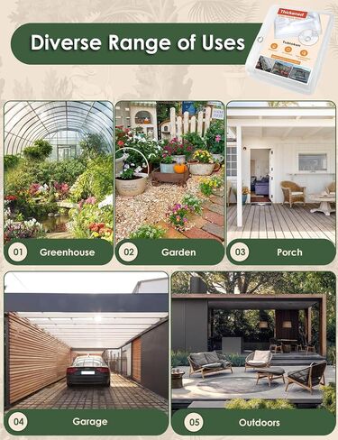 20 مل من القماش المشمع PVC الشفاف مقاس 8 × 10 قدم، قماش الفينيل الشفاف المقاوم للماء والرياح للفناء والعريشة والحديقة والمظلة المقاومة للمطر وغطاء سميك من البولي فينيل كلوريد مع حلقات تثبيت (8 × 10 قدم) in Kuwait