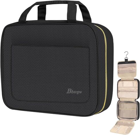 Toiletry Bag for Women, Large Hanging Travel Toiletry Bag with Hanging Hook,Water-resistant Makeup Bag Cosmetic Organizer for Full Sized Toiletries, Accessories(Pink) in Kuwait