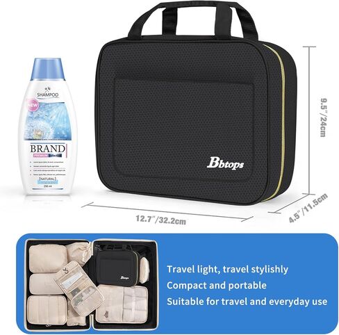 Toiletry Bag for Women, Large Hanging Travel Toiletry Bag with Hanging Hook,Water-resistant Makeup Bag Cosmetic Organizer for Full Sized Toiletries, Accessories(Pink) in Kuwait