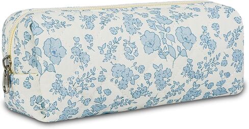 Quilted Makeup Brush Bag, Travel Cosmetic Organizer Pouch for Brushes & Essentials, Small Cotton Floral Makeup Bag for Women Girls in Saudi Arabia