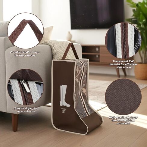 2pcs Boot Bags for Cowboy Boots Portable Boot Storage for Travel Dust Proof Boot Storage Organizer Tall Boots Shoe Cover Protector Bag in Saudi Arabia