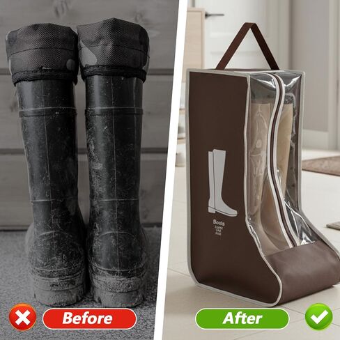 2pcs Boot Bags for Cowboy Boots Portable Boot Storage for Travel Dust Proof Boot Storage Organizer Tall Boots Shoe Cover Protector Bag in Saudi Arabia