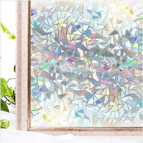 Generic Rainbow Window Clings, 3D Crescent Decorative Window Film, Stained Glass Window Film, Static Cling, 11.8 x 78.7 in in Saudi Arabia