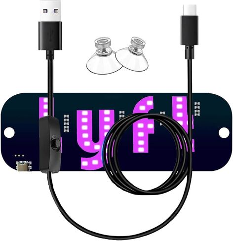 Windshield Light Sign with Pink Decal for Car, Suction Cups, USB-C Cable, and Touch Dimmer for Effortless Brightness Adjustment. in Saudi Arabia