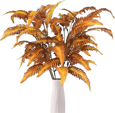 8PCS Fall Leaves Stems, 31" Long Fake Boston Ferns Stems Autumn Artificial Ferns Plants for Tall Vase Fall Table Centerpiece Thanksgiving Decor in Kuwait