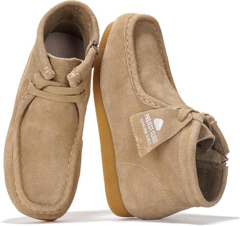 Project Cloud Kids Chukka Boots Genuine Leather Ankle Boots for Boys & Girls - Non-Slip Fall Shoes Girls Boots for Kids with Memory Foam Insole & Gum Rubber Sole Girls Shoes (LILWALLYBOOT) in Saudi Arabia